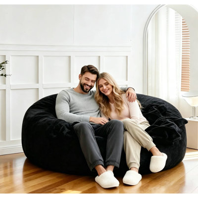 6FT Bean Bag Chair for Adults, Large Bean Bags Sofa Couch with Memory Foam Filled,Cozy Giant Beanbags Lounger for Living Room,Movie Nights,Reading,Compressed Packaging