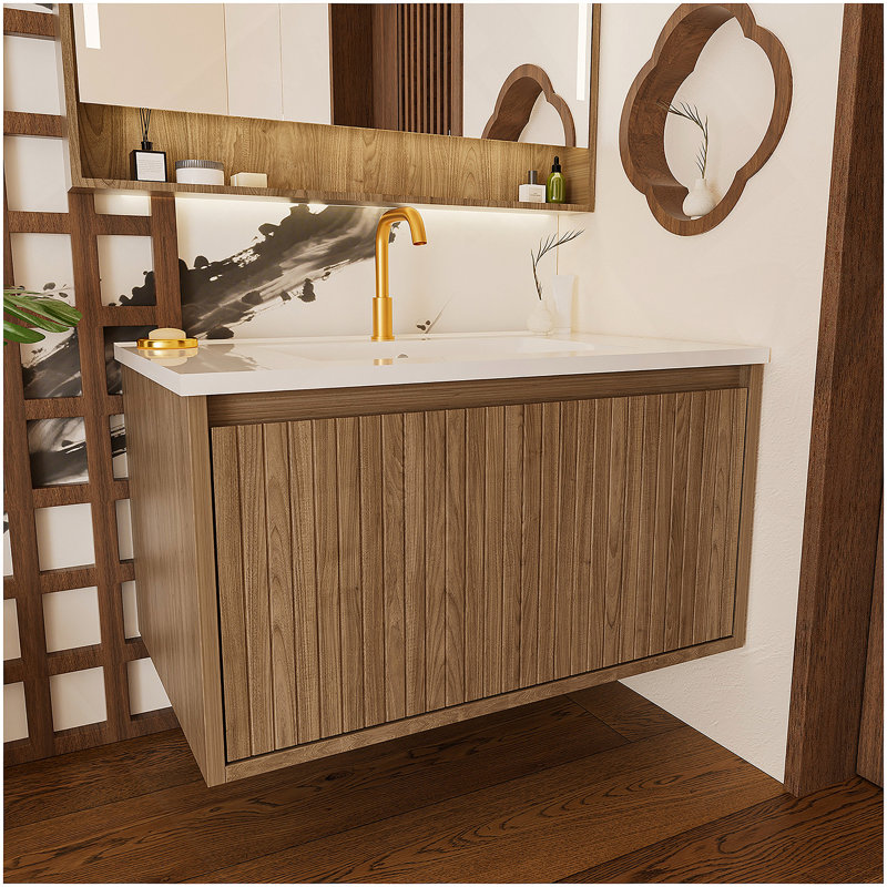 Armoire de meuble-lavabo 30 po sans lavabo en céramique, Brown