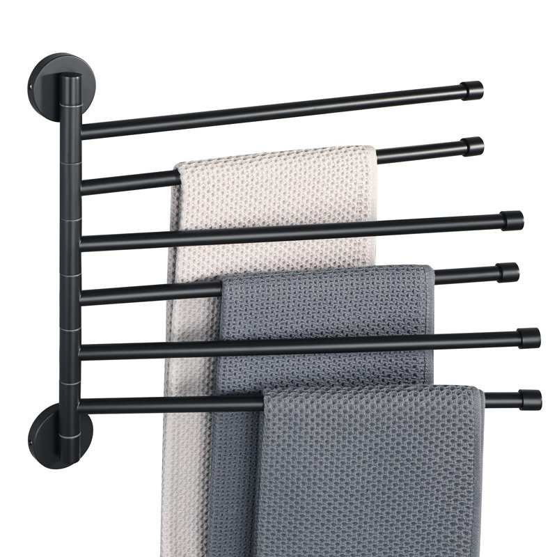 Stainless Steel Swivel Towel Rack with 6 Folding Arms