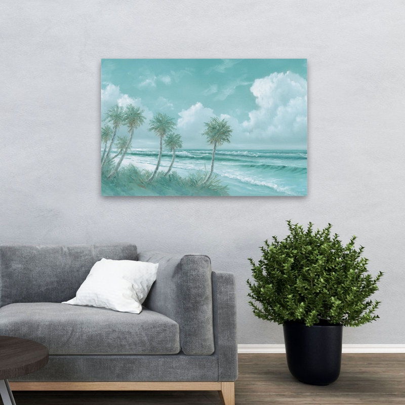 Eleven Palms - Paysage côtier, art océanique, H 32 po x l 48 po