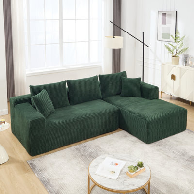 Canapé modulaire modulaire en forme de L avec méridienne surdimensionnée, mousse à mémoire de forme pour plus de confort et de flexibilité dans les salons