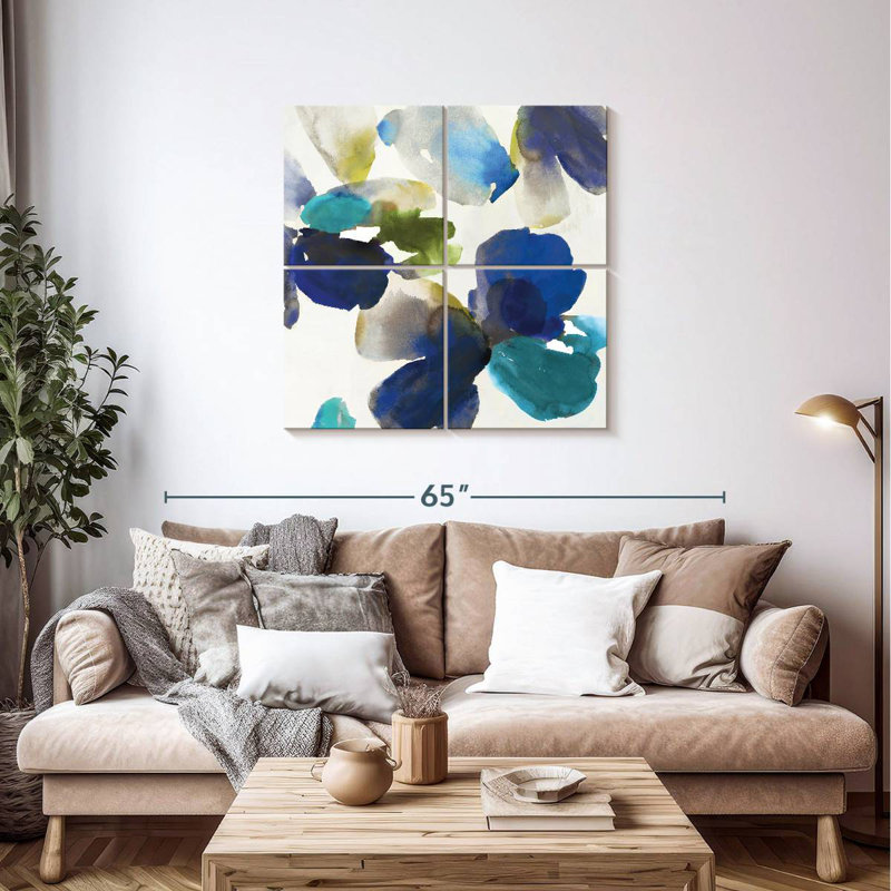 Harnek velours bleu abstrait II