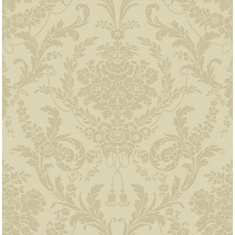 Papier peint damassé Nora Tonal brun clair Seabrook Designs