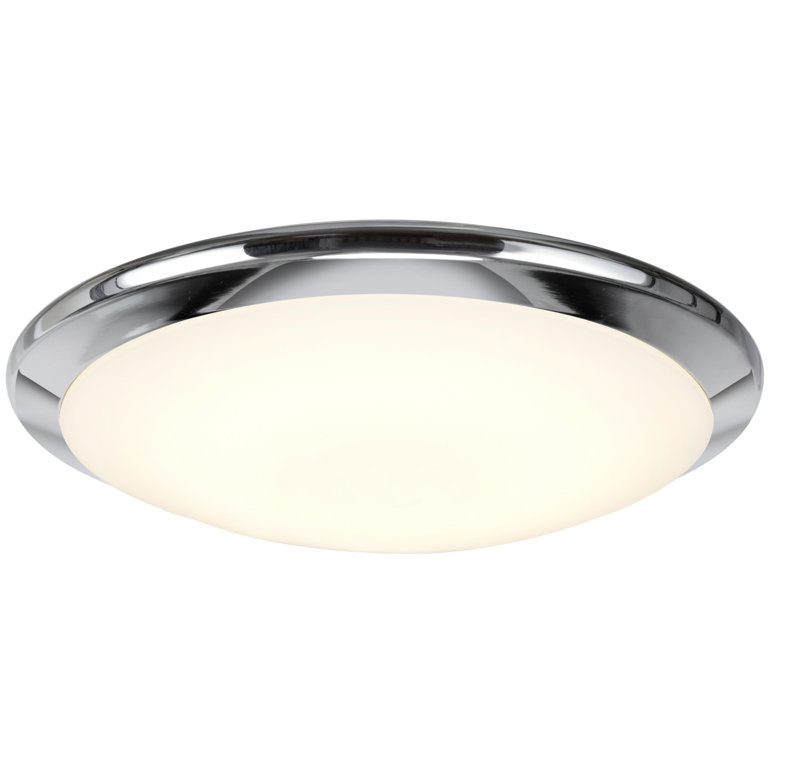 Glass LED Flush Mount, Satin Nickel, 2.75" H x 12" W x 12" D
