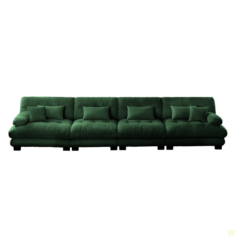 4-Seater Sectional Sofa Modular Deep Seat Sofa Couch , Chenille Sofa Comfy Upholstered Sofa For Living Room, Apartment, Studio, Office,Chenille