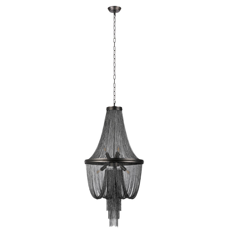 Lustre empire 6 lumières graphite