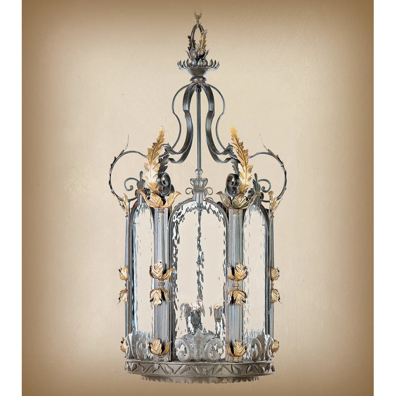 Lustre géométrique à 3 lumières avec détails en fer forgé