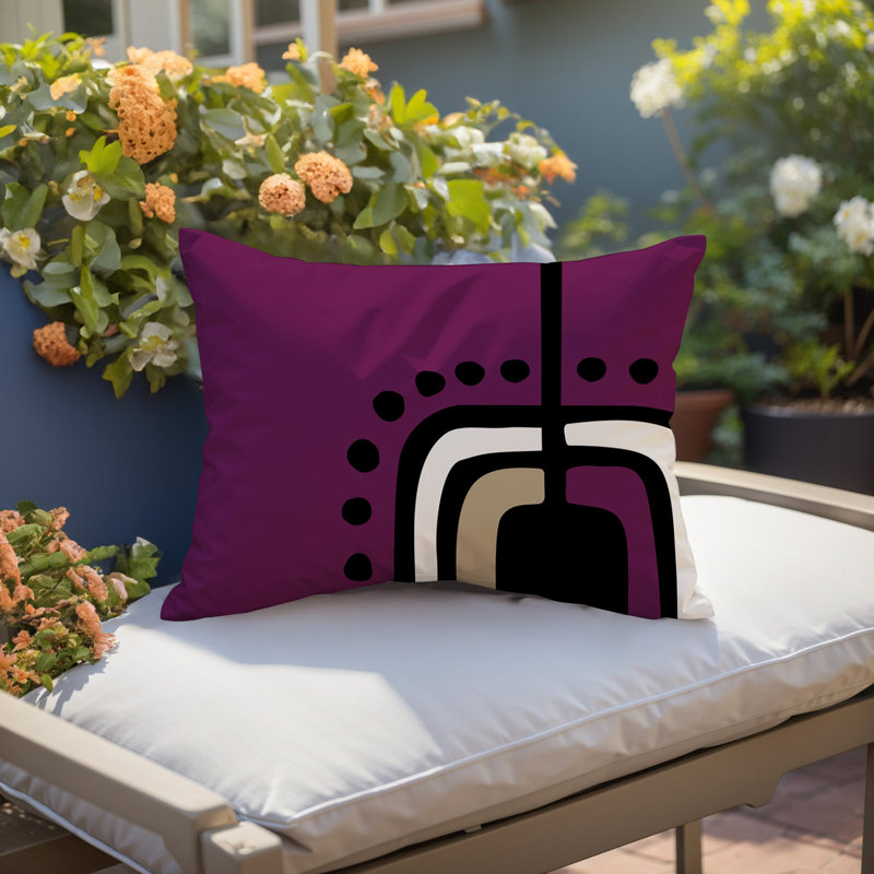 Coussin lombaire réversible intérieur / extérieur Sofi Minimalist, H 14 po x l 20 po, Mauve