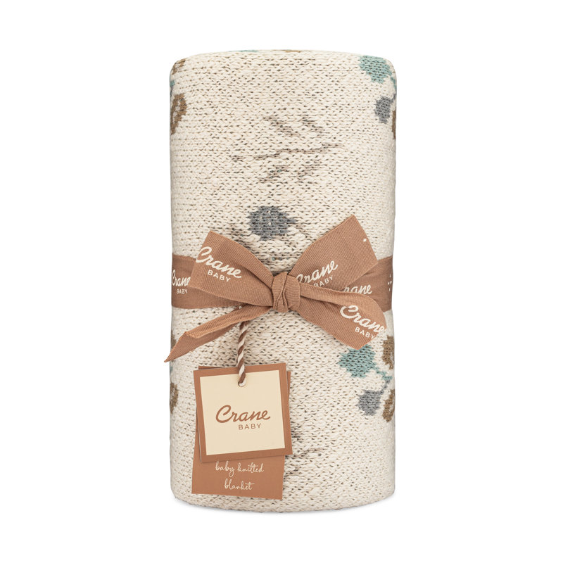 Avery Organic Cotton Knitted Baby Blanket (poppy)