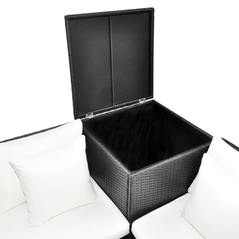Ensemble de conversation modulaire avec coussins Ulverst, Noir