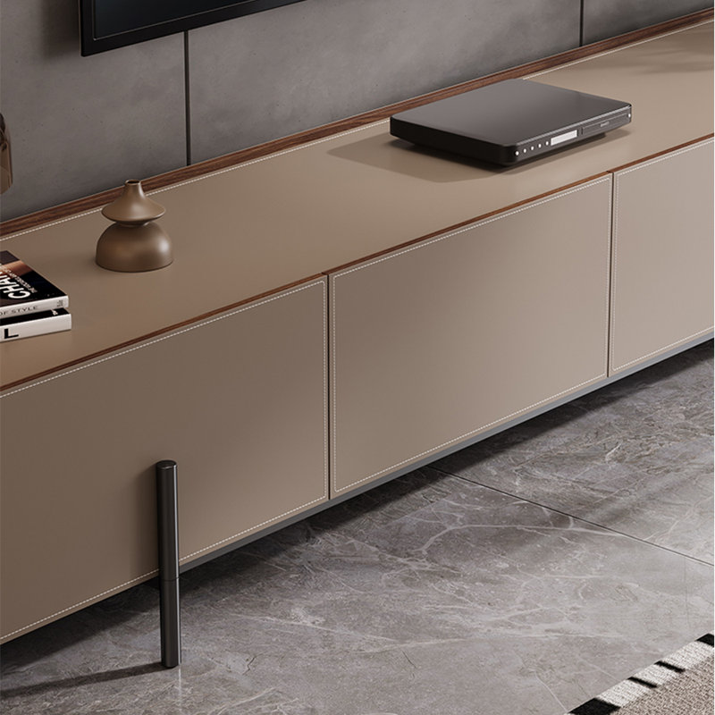 Meuble télé moderne de style nordique, Gris beige, 70.87"
