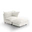 Upholstered Chenille Armchair With Footstool-400165318