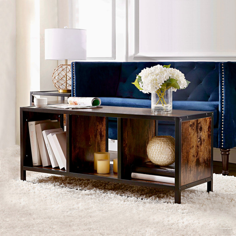 Table basse avec tablette de rangement ouverte Anhat