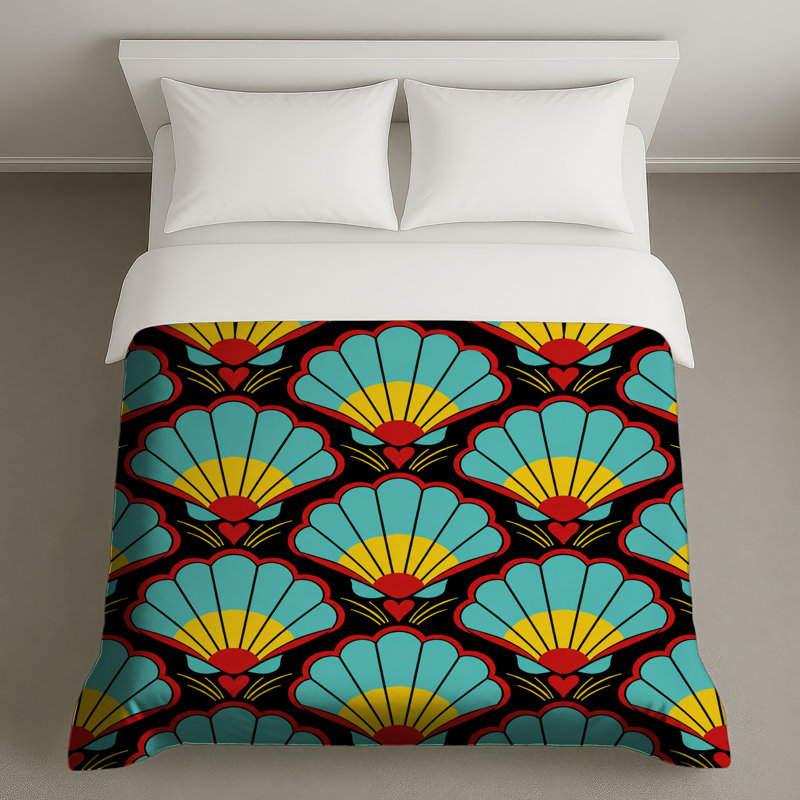 Art Deco Shell Motif Duvet Covers, King