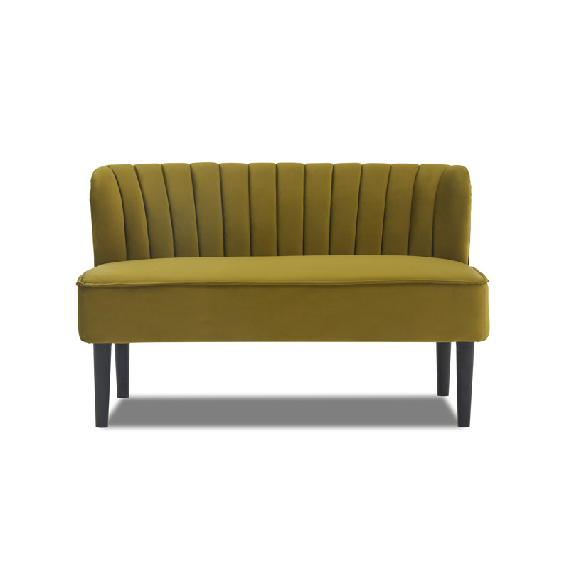 Georgio 2 Seater Velvet Loveseat, Olive