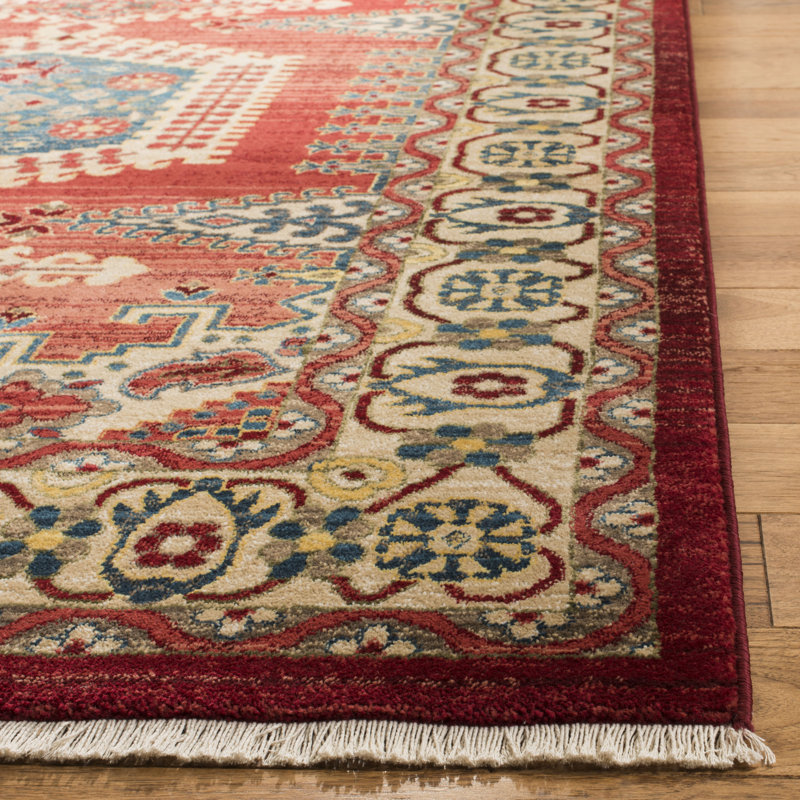 Bisen Performance Oriental Rug, Rectangle 3'3" x 4'1", Red/Ivory