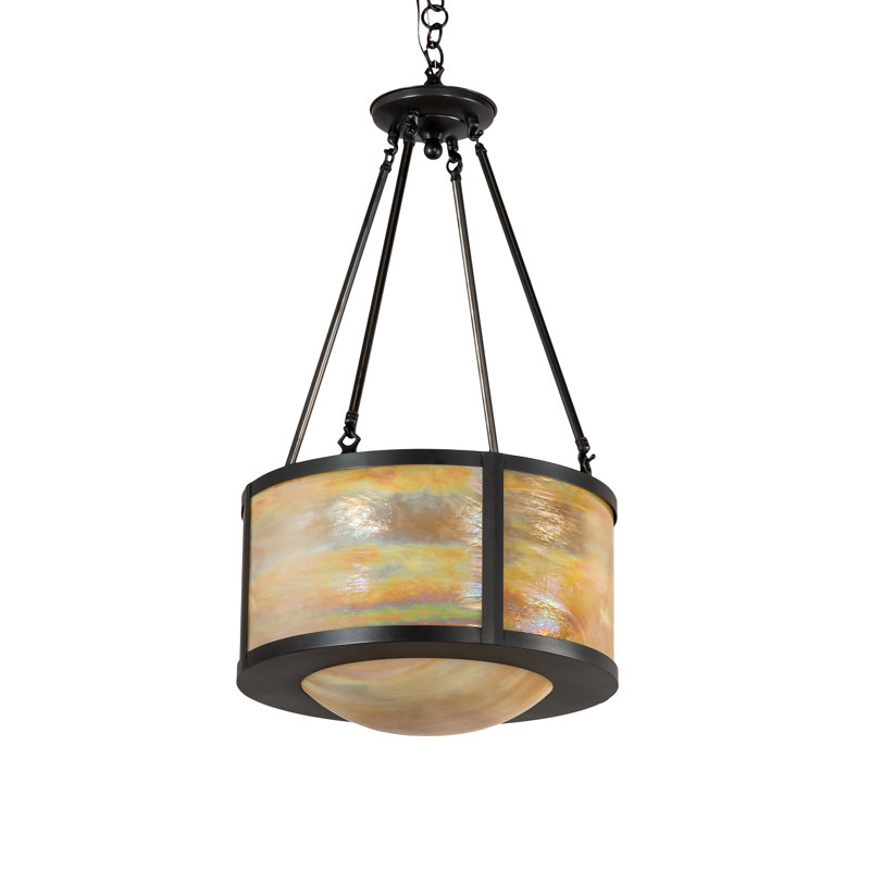 Luminaire suspendu tambour géométrique 4 lumières Pomona