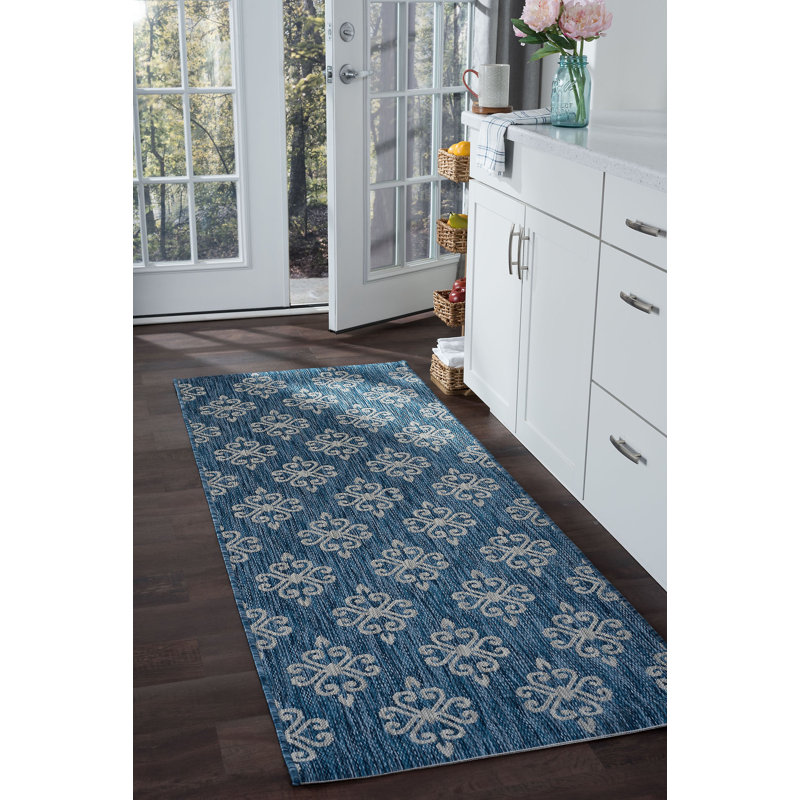 Tapis indigo Turnham, Tapis de couloir 2 pi 3 po x 7 pi 3 po
