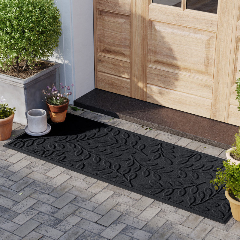 Paillasson intérieur semi-circulaire 24 po x 39 po WaterHog® Brittney Leaf