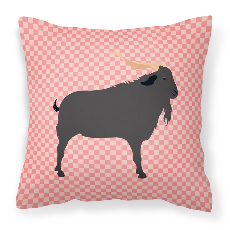 Coussin décoratif extérieur chèvre, Rose, 18 po x 18 po