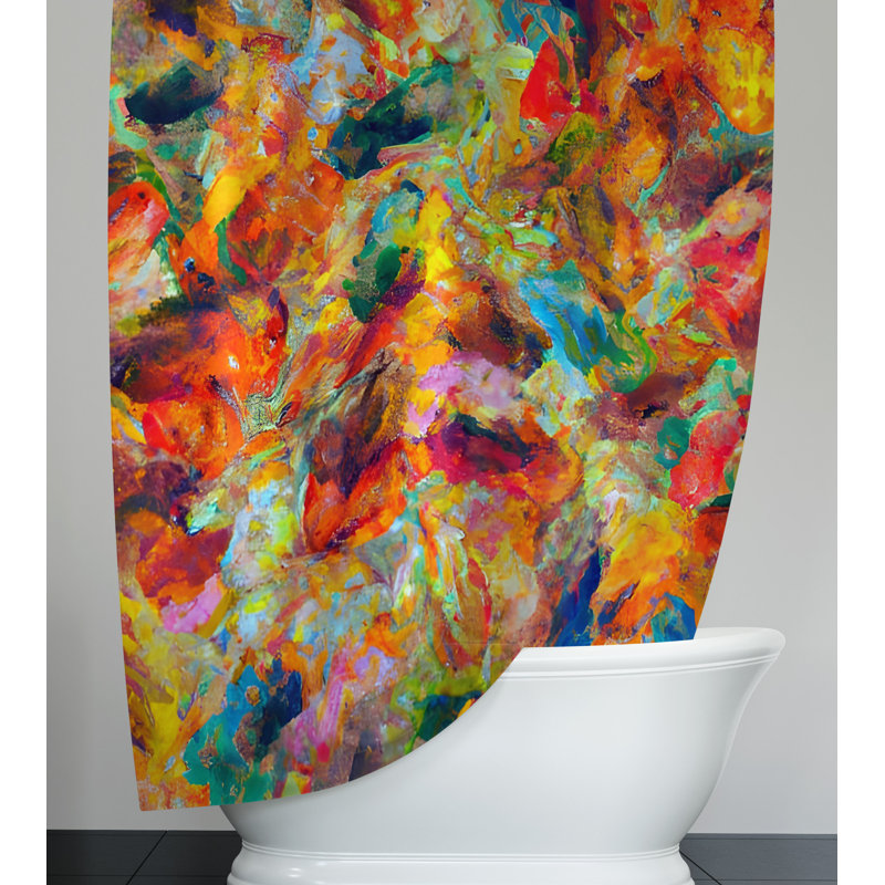 Rideau de douche abstrait Clydine, H 72 po x l 70 po
