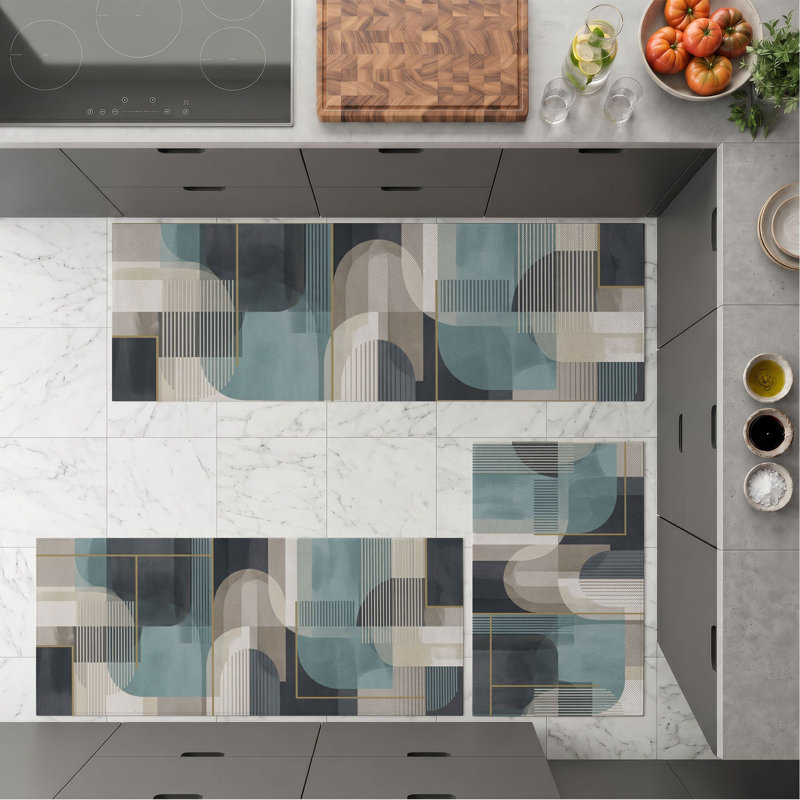 Tapis de cuisine géométriques antidérapants lavables