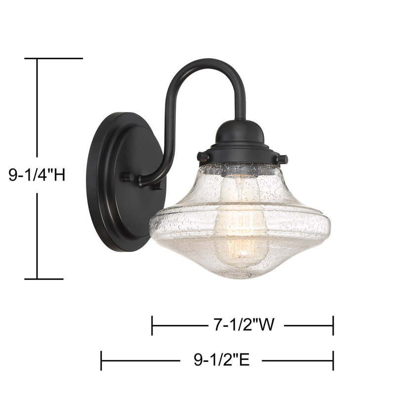 Lanterne murale d'extérieur 9,25 po Dawson, Noir mat
