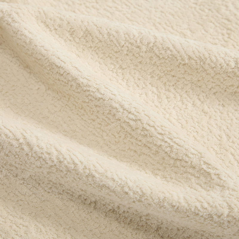 Repose-pieds beige en chenille multi-scénario