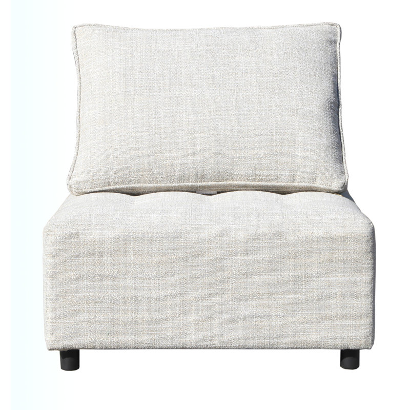 Méridienne large 31,50 po Ayriauna, Mélange de polyester beige