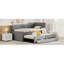Lit de jour simple tapissier avec couchette et trois tiroirs, gris-129135419-129135416
