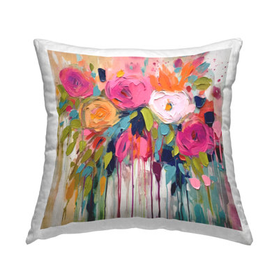 Urban Paint Bouquet Decorative Printed Throw Pillow Design by Irena Orlov