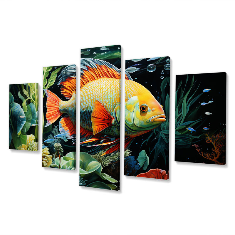 Poissons sous l'eau, art mural multipanel