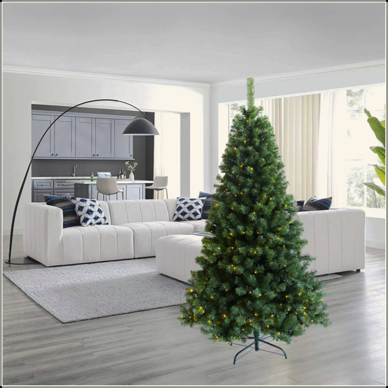 Arbre de Noël articulé artificiel pré-éclairé 6 pi avec support pliable