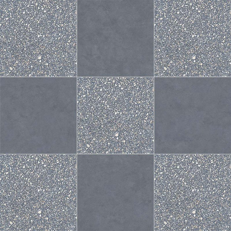 Lithos 12X12 Checkerboard Azul And Cobalto, Azul/Cobalto