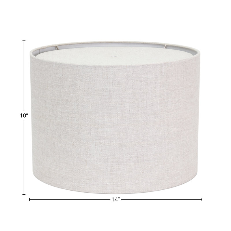 Drum Lamp Shade, 10" H x 14" W x 14" D, Gray/White