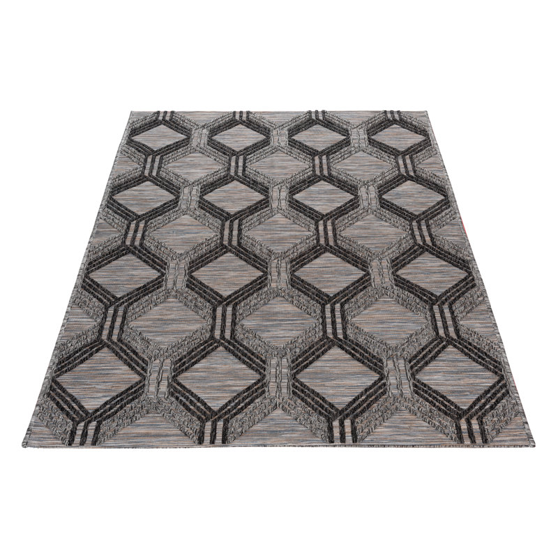 Geometric Hand Woven Indoor / Outdoor Area Rug, Rectangle 160 x 230cm