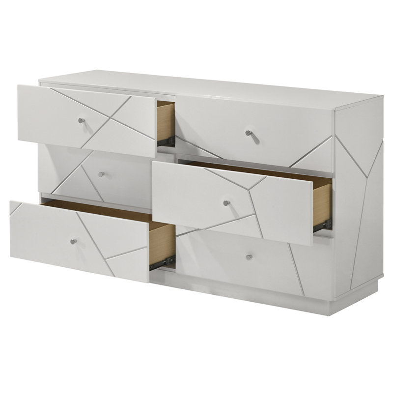 Commode 6 tiroirs avec miroir Colston