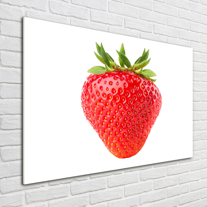Strawberry - No Frame Print on Glass