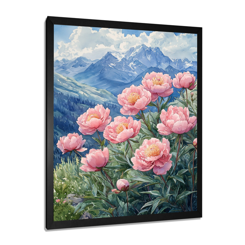 Barrowman - Floral Wall Decor, H 32 po x l 24 po, Noir, Reproduction encadrée d'une seule photo