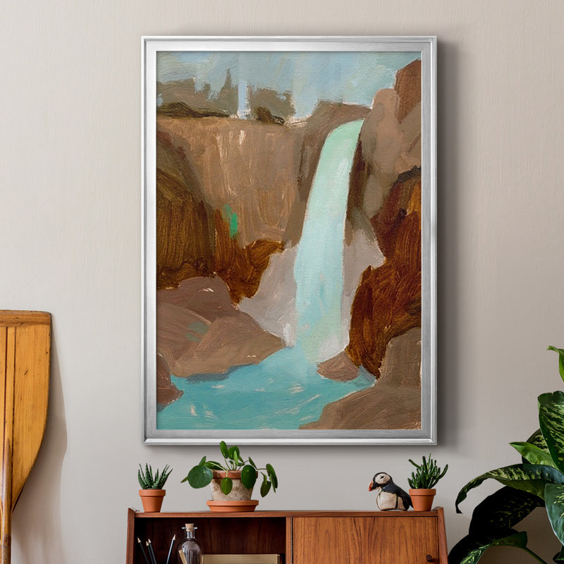 «Turquoise Falls II», reproduction encadrée de qualité supérieure, prête à être accrochée, H 30,5 po x l 22,5 po x P 1,25 po