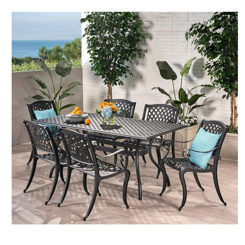 -person Dining Set Aluminum Traditional Outdoor Entertaining
