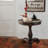 Round Wood Pedestal Side Table-1381795166