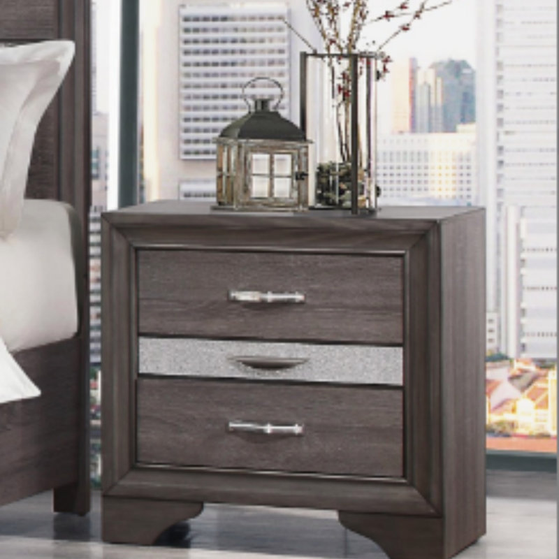 Table de chevet Ryder Sparkle Grey