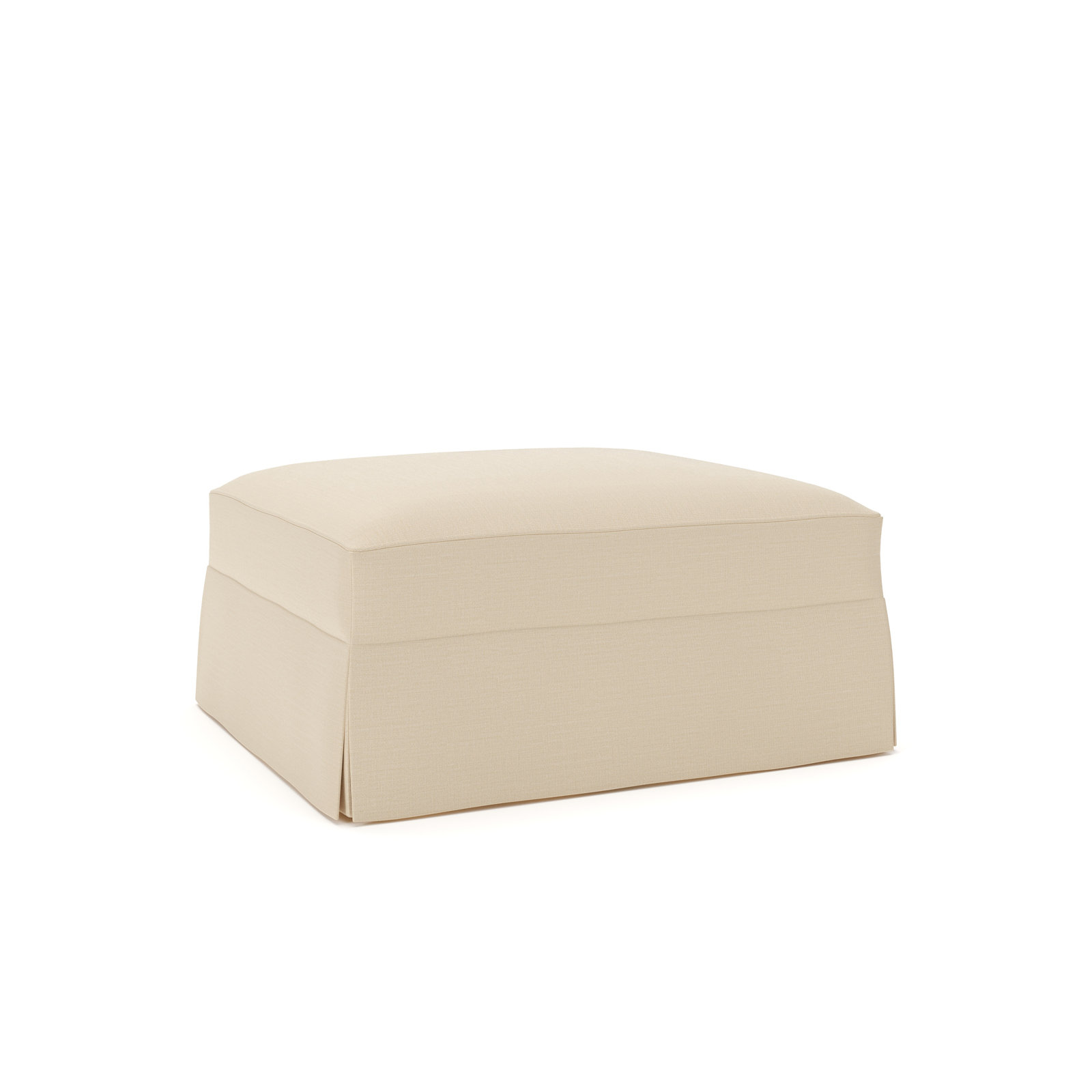 Lucia Upholstered Ottoman, Canvas Flax Sunbrella® Canvas