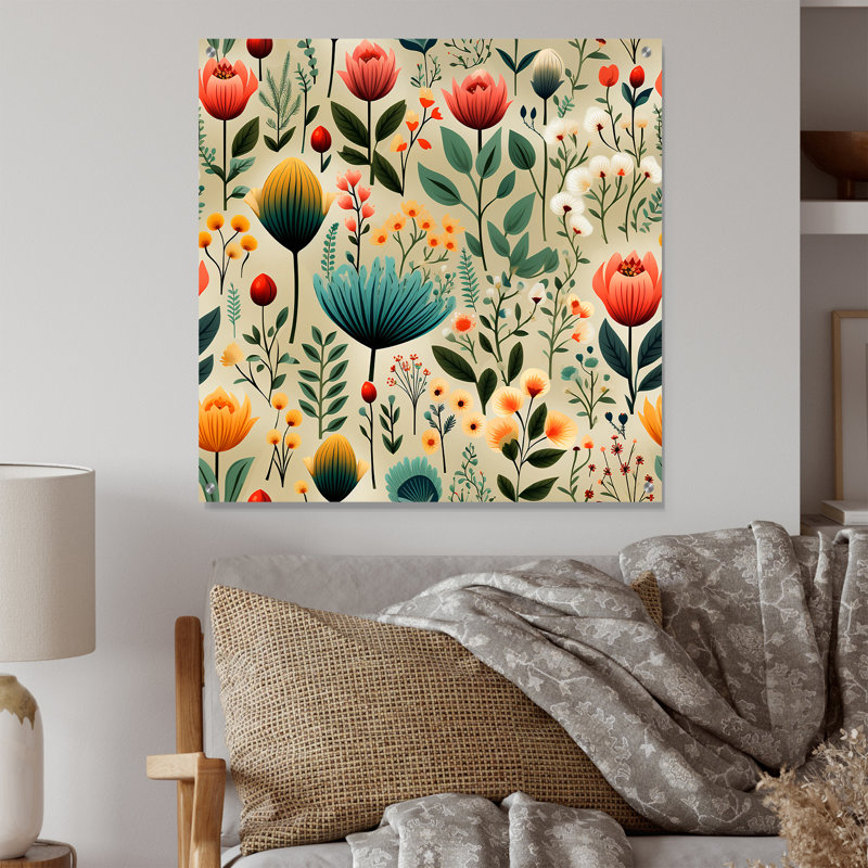 Simplicity in Scandinavian Flowers V - Plants, art mural acrylique, H 36 po x l 36 po