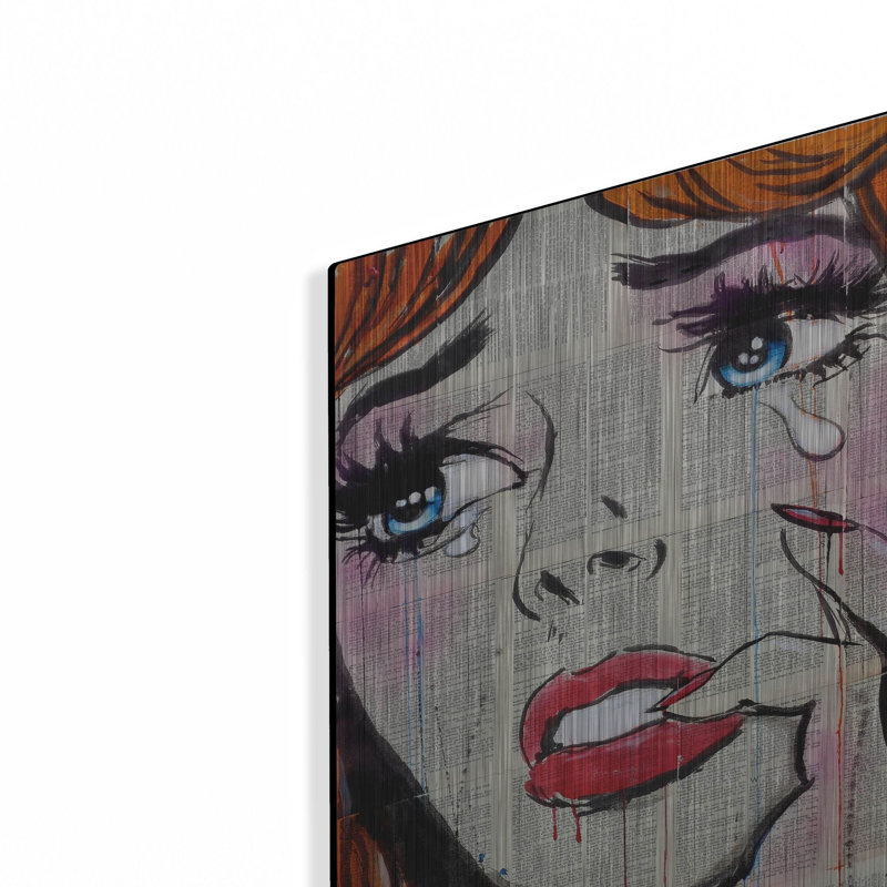 «Retro Pop Tears» par Loui Jover, art mural en métal, H 16 po x l 12 po