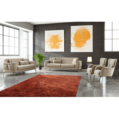 Rayniel 4 - Piece Velvet Living Room Set