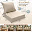 Coussin de chaise longue d'extérieur, coussin de patio imperméable et antidérapant pour meubles d'extérieur, crème