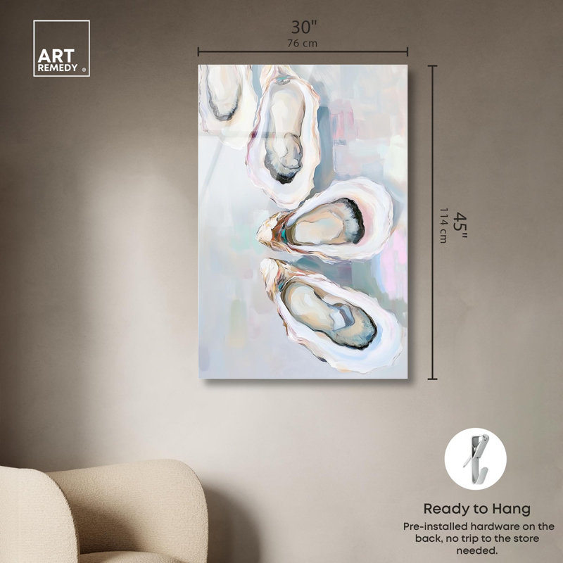 «Oysters Coastal Decor», reproduction acrylique par Art Remedy, H 45 po x l 30 po