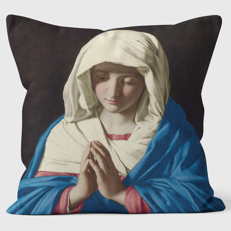 The Virgin in Prayer - Sassoferrato - National Gallery Cushion